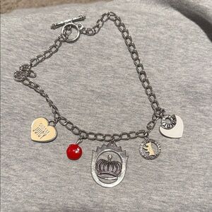 Juicy Couture Silver Charm Bracelet with Red Accent